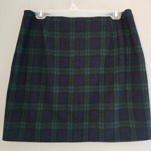 Madewell Green and Blue Plaid Mini Skirt